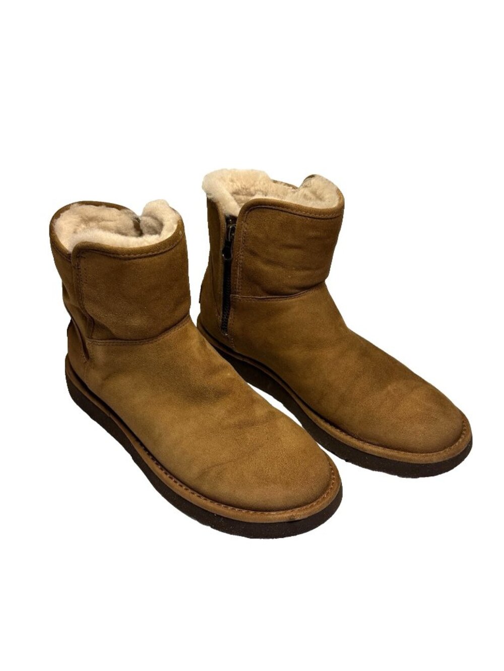 UGG Abree Women Mini Ankle Sheepskin Brown Suede Boots Size 6US 37EU